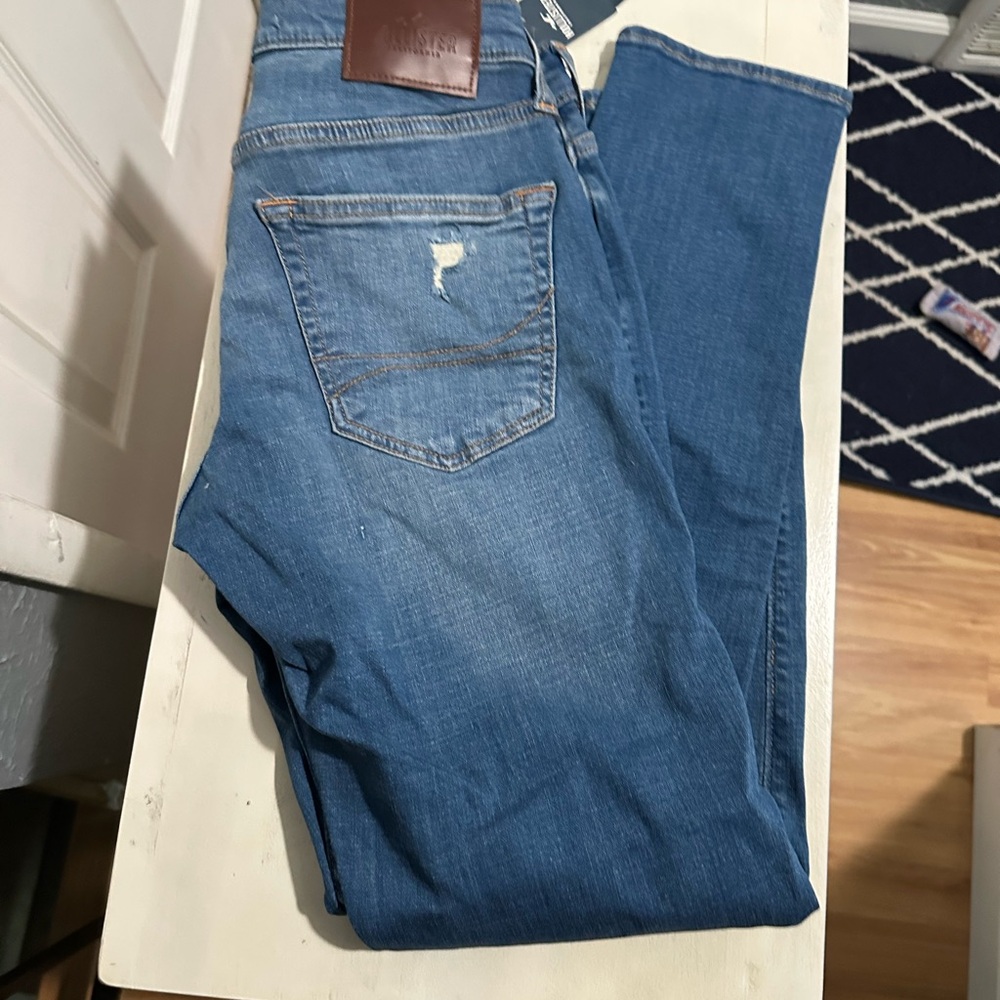 Hollister Men's skinny advanced stretch jeans.